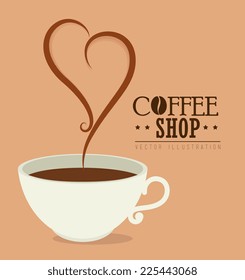 Coffee design over beige background, vector illustration