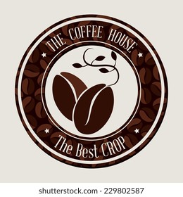 Coffee design over beige background, vector illustration