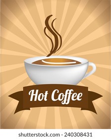 Coffee design over beige background, vector illustration.