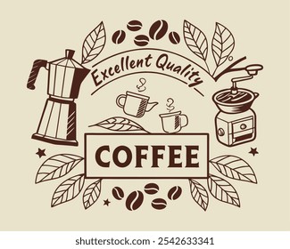 Coffee design over beige background, vector illustration. EPS10
