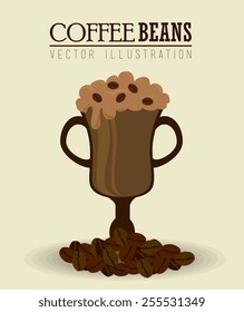 Coffee design over beige background, vector illustration.