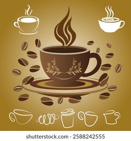 Coffee design over beige background, vector illustration eps10