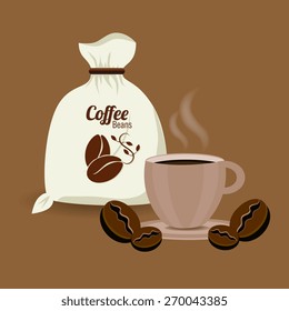 Coffee design over beige background, vector illustration.
