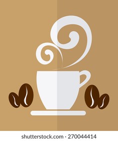 Coffee design over beige background, vector illustration.