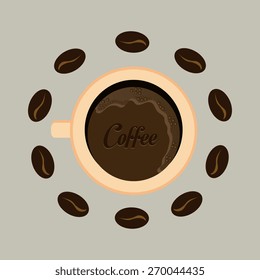 Coffee design over beige background, vector illustration.