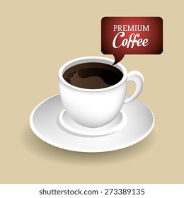 Coffee design over beige background, vector illustration.