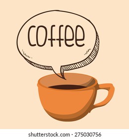 Coffee design over beige background, vector illustration.