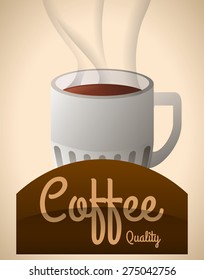Coffee design over beige background, vector illustration.