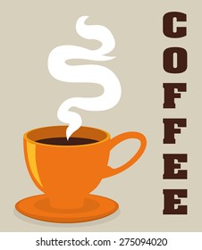 Coffee design over beige background, vector illustration.