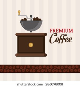 Coffee design over beige background, vector illustration.