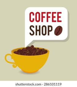 Coffee design over beige background, vector illustration.