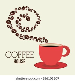 Coffee design over beige background, vector illustration.