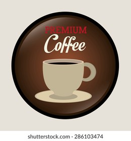 Coffee design over beige background, vector illustration.