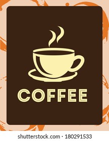 coffee design over beige and orange  background vector illustration