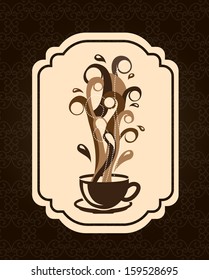 coffee design over black background vector illustration
