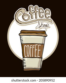 coffee design over black background vector illustration