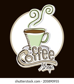 coffee design over black background vector illustration