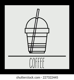 Coffee design over black background,  vector illustration