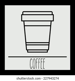 Coffee design over black background,  vector illustration
