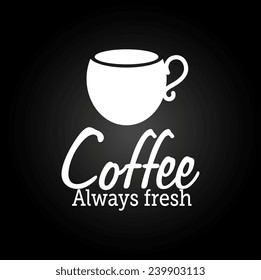 Coffee design over black background, vector illustration.