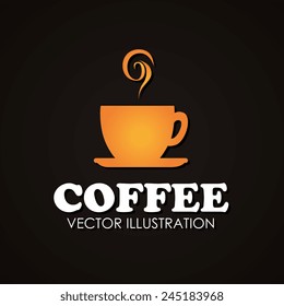 Coffee design over black background, vector illustration,