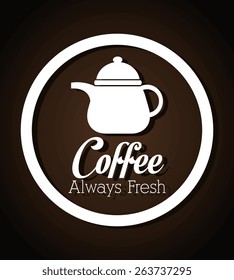 Coffee design over black background, vector illustration.