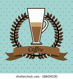 Coffee design over blue background, vector illustration