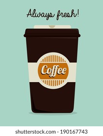 Coffee design over blue background, vector illustration