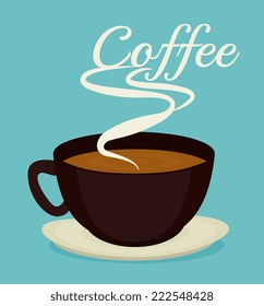 Coffee design over blue background, vector illustration