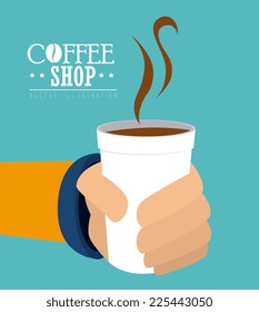 Coffee design over blue background, vector illustration