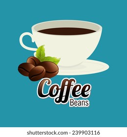 Coffee design over blue background, vector illustration.