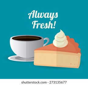 Coffee design over blue background, vector illustration.