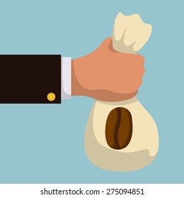 Coffee design over blue background, vector illustration.