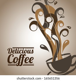 coffee design over bronze background vector illustration 