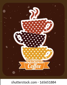 coffee design over brown background vector illustration  