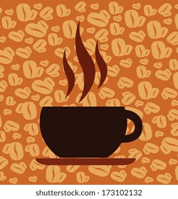 coffee design over brown    background vector illustration 