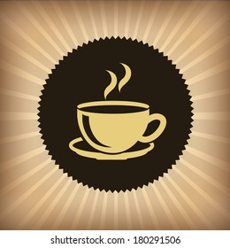 coffee design over brown background vector illustration