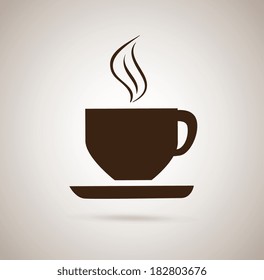 Coffee design over brown background, vector illustration