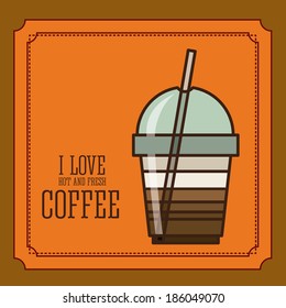 Coffee design over brown background, vector illustration