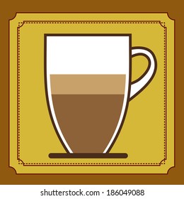 Coffee design over brown background, vector illustration
