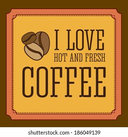Coffee design over brown background, vector illustration
