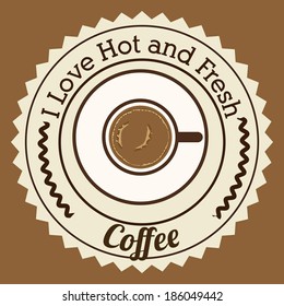 Coffee design over brown background, vector illustration