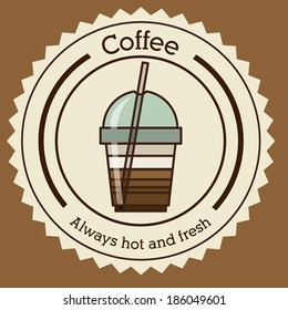 Coffee design over brown background, vector illustration
