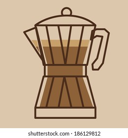 Coffee design over brown background, vector illustration