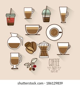 Coffee design over brown background, vector illustration