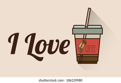 Coffee design over brown background, vector illustration