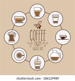 Coffee design over brown background, vector illustration