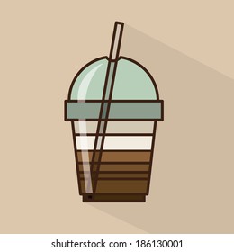 Coffee design over brown background, vector illustration