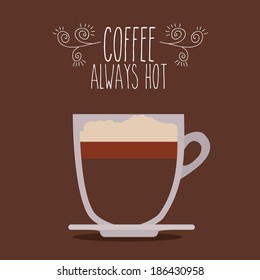 Coffee design over brown background, vector illustration
