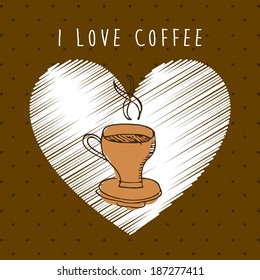 Coffee design  over brown background, vector illustration